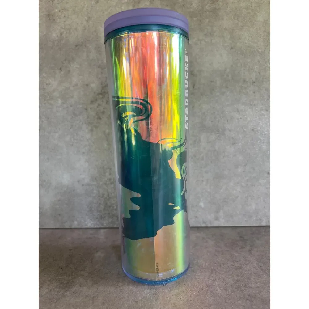 Starbucks cold tumbler 2023 Spring collection iridescent holographic mermaid 16z